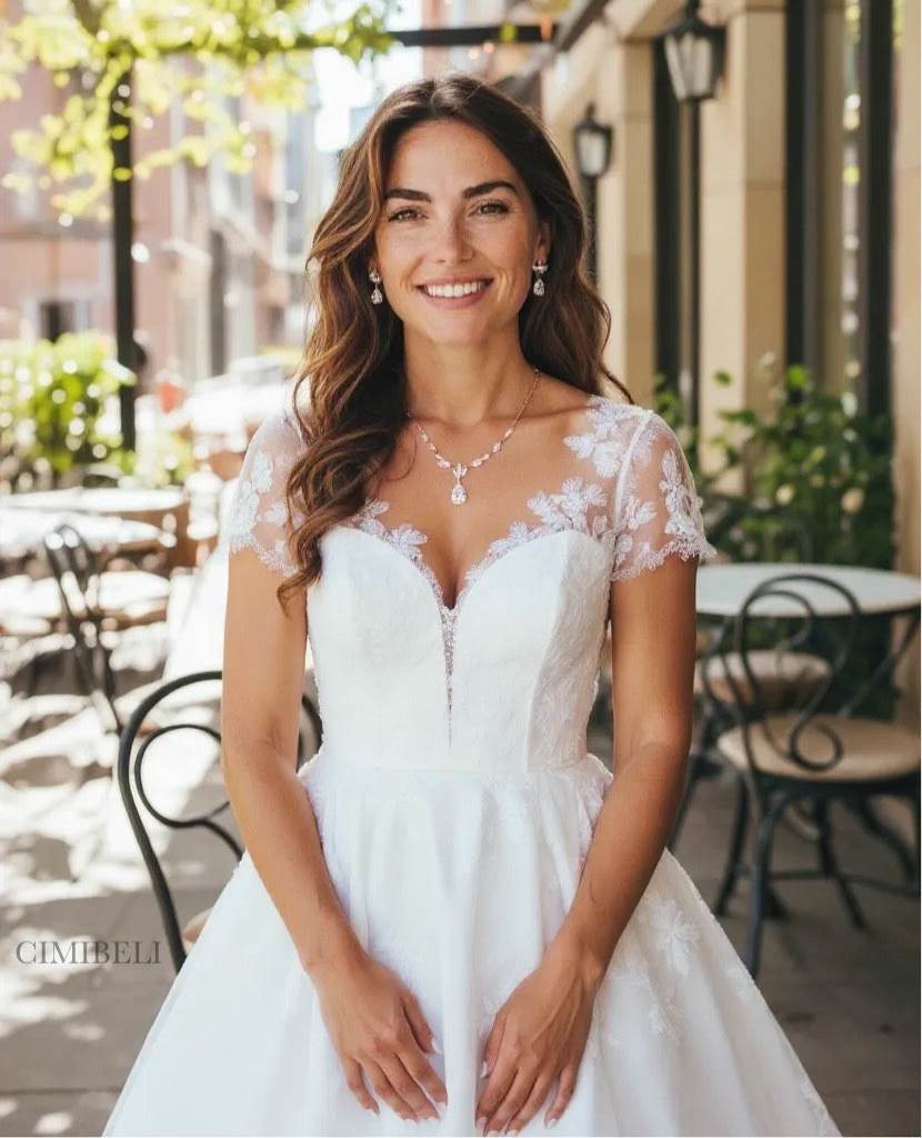 Parure bijoux mariage ensembles en argent "Tina"