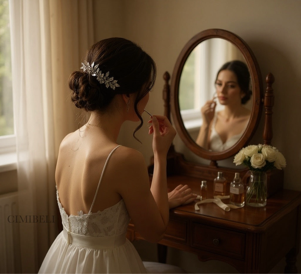 Peigne de cheveux mariage 'Peony'