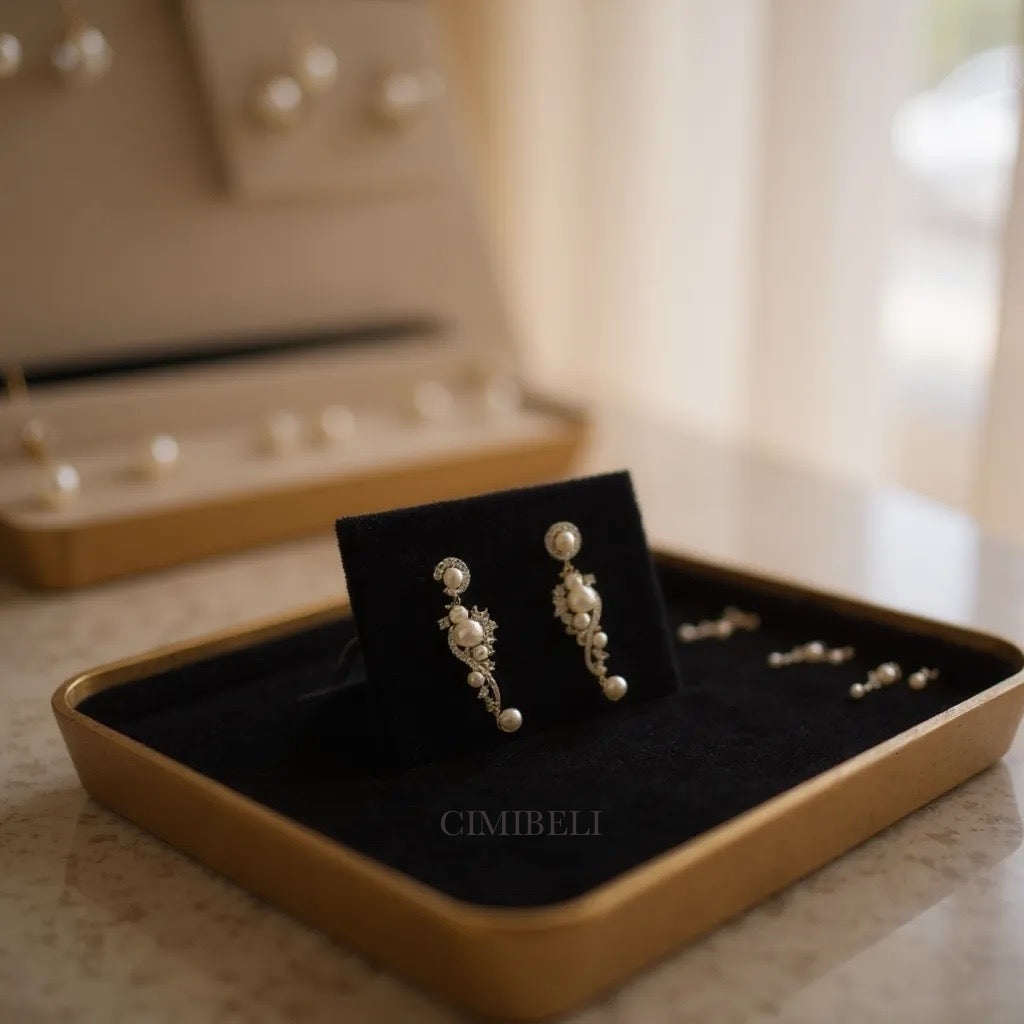 Boucles d’oreilles mariage perles "Cherry"