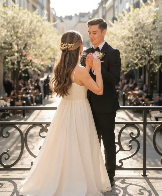 Peigne à cheveux feuilles doré 'Rowan'