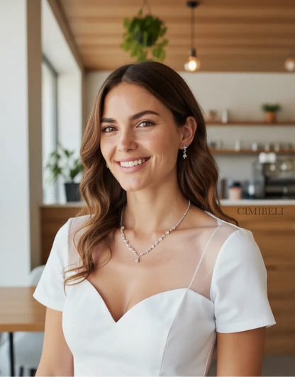 Parure de bijoux mariage trois pièces "Jasmin"