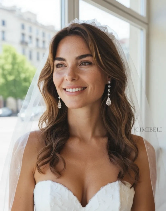 Boucles d’oreilles longue mariage "Alya"