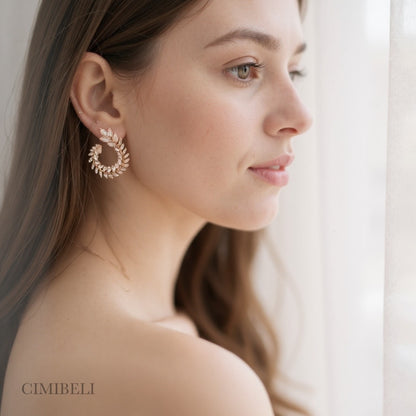 Boucles d’oreilles en or rose "Nénuphar"