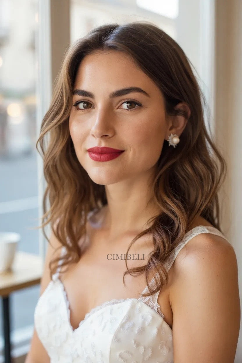 Boucles d’oreilles en perles "Aubépines"