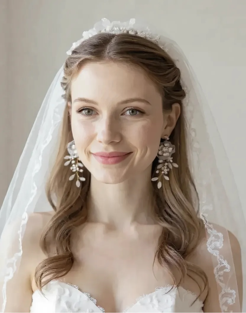 Boucles d’oreilles de mariée en tulle 'Mila'