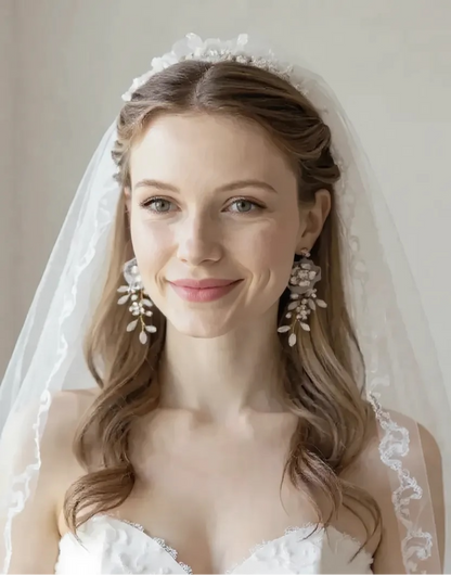 Boucles d’oreilles de mariée en tulle 'Mila'