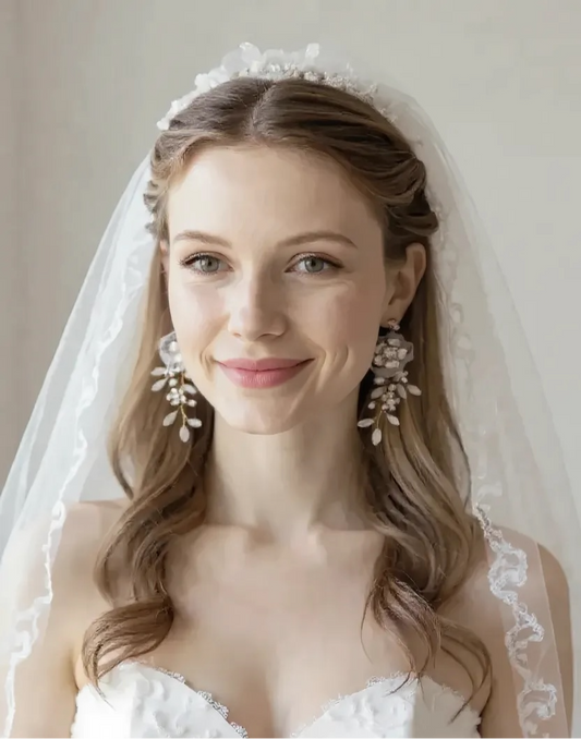 Boucles d’oreilles de mariée en tulle 'Mila'