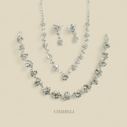 Parure de bijoux mariage trois pièces "Jasmin"