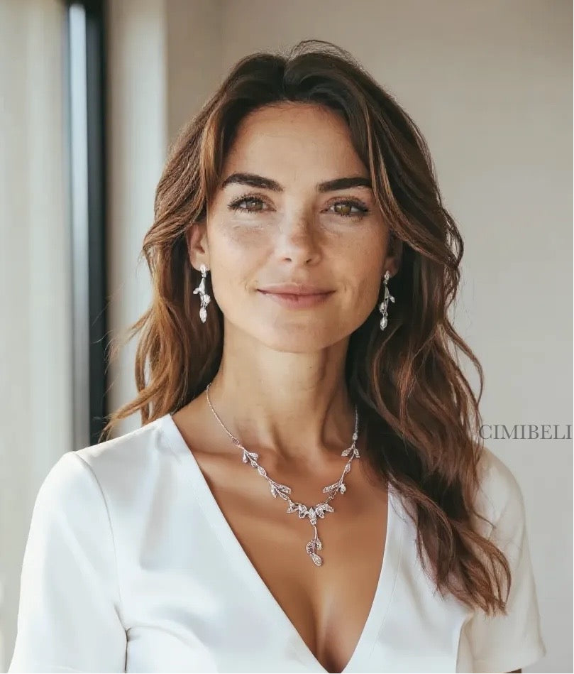 Parure de bijoux 2 pièces mariage "Tulipe"
