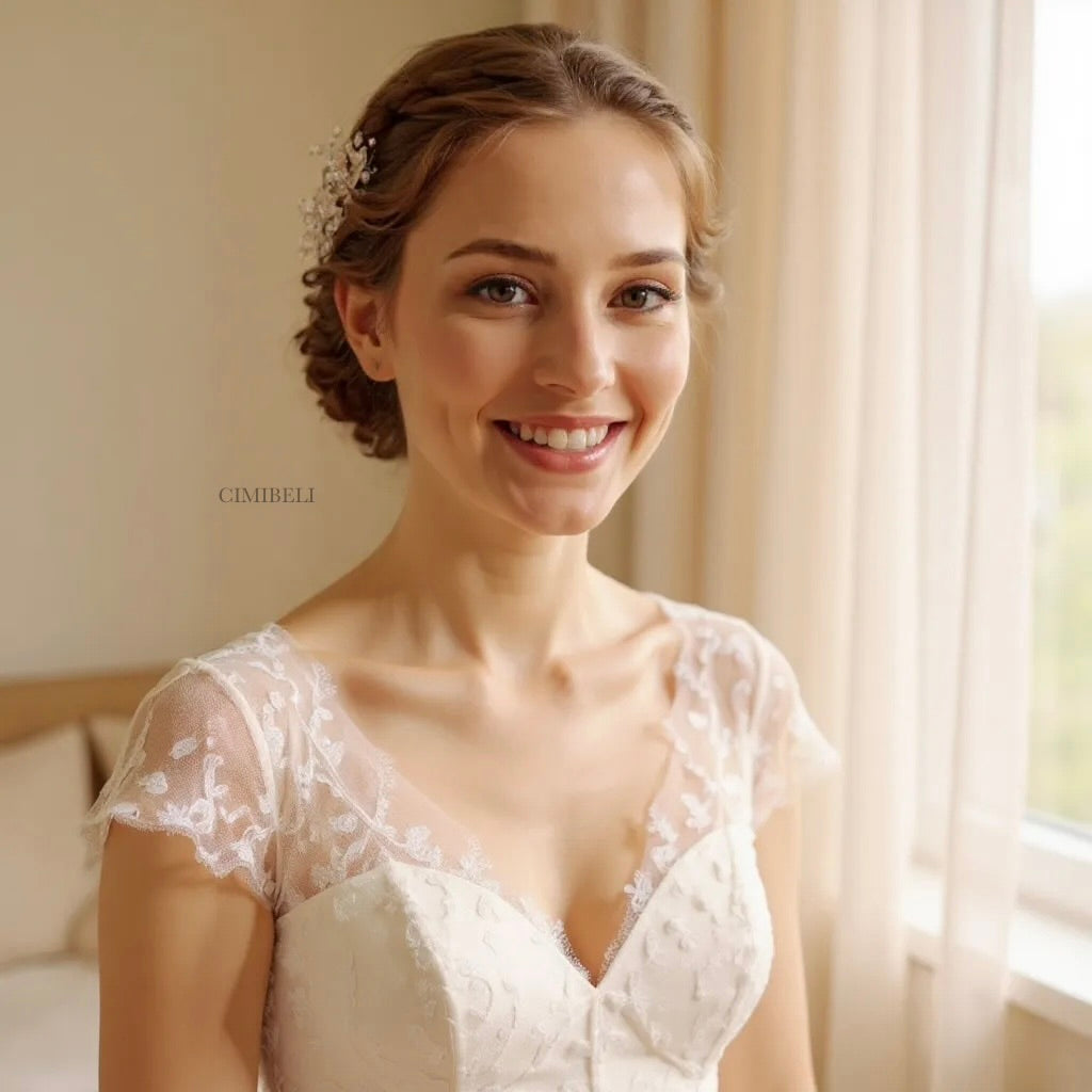 Peigne de mariage or rose 'Lantana'