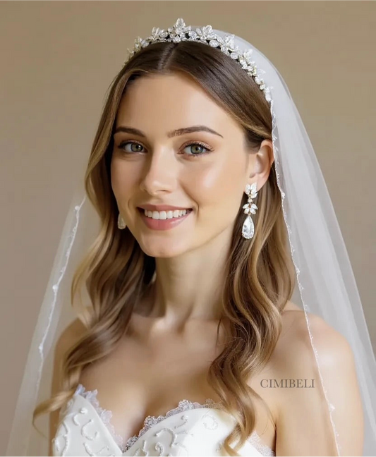 Boucles d’oreilles de mariée en cristaux autrichiens 'Lara'