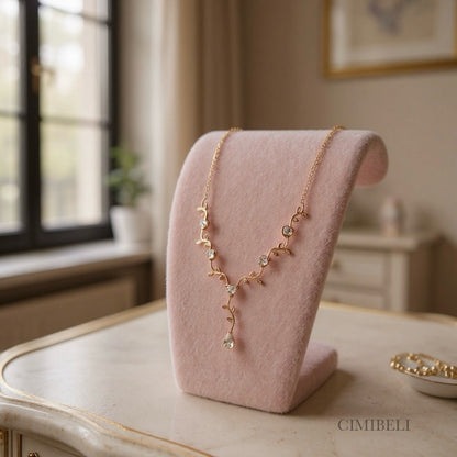 Parure de bijoux mariage or rose "Rana"
