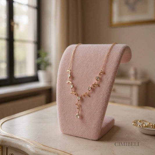 Parure de bijoux mariage or rose "Rana"