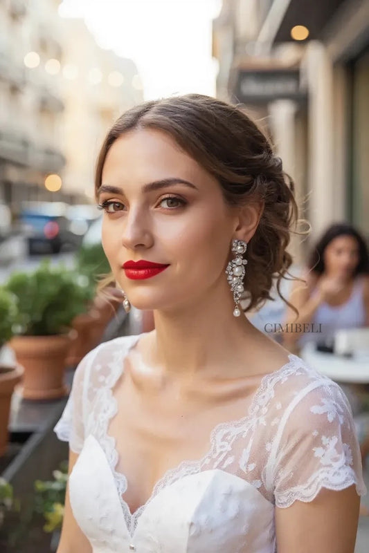 Boucles d’oreilles mariage perles "Cherry"