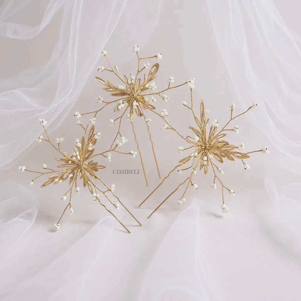 Épingles à cheveux étoile (x3)'Sirius'