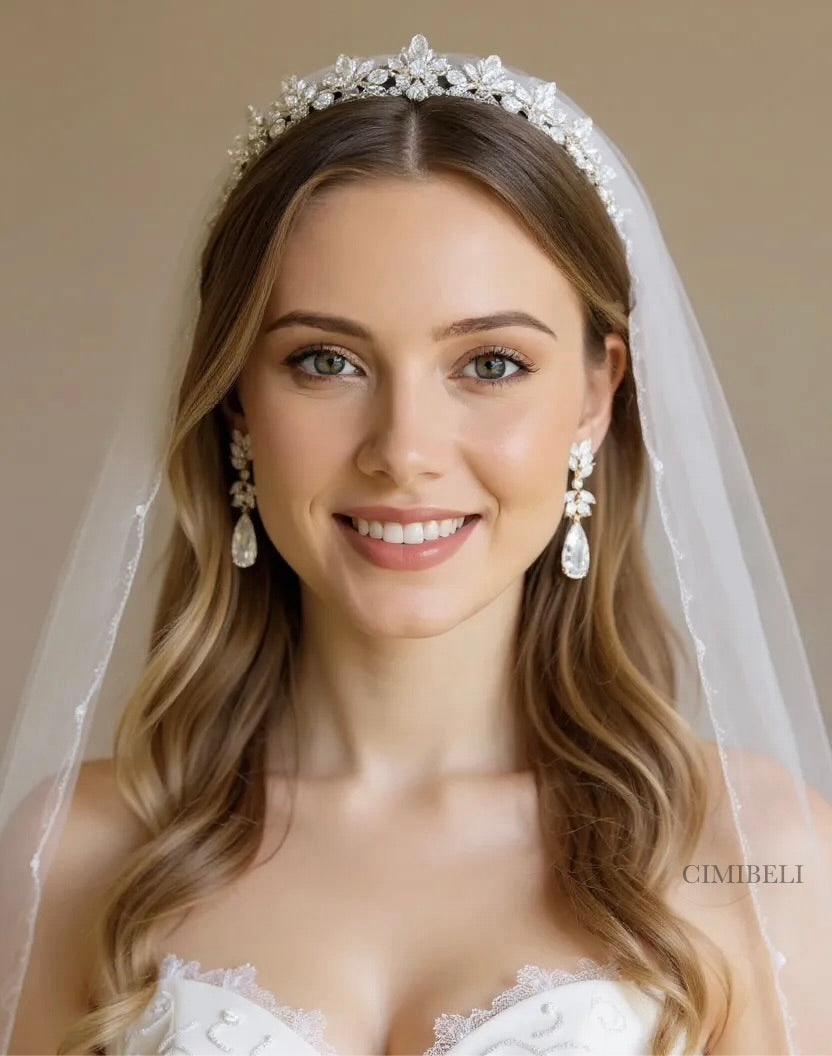 Boucles d’oreilles de mariée en cristaux autrichiens 'Lara'