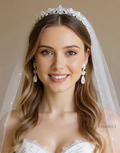 Boucles d’oreilles de mariée en cristaux autrichiens 'Lara'