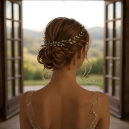 Vigne cheveux mariage opal"Hetre"