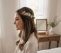 Peigne de mariée fleurs en porcelaine froide perles Opale 'Maya'