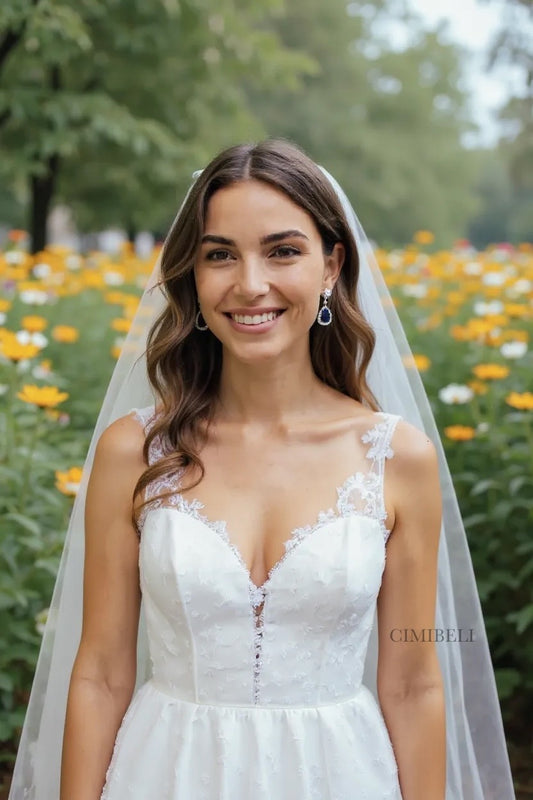 Boucles d’oreilles mariage pierre bleue "Jacaranda"