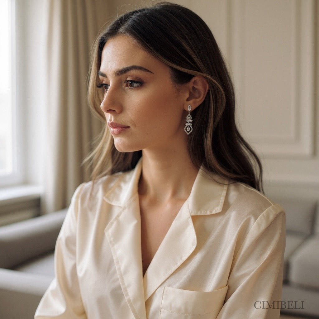 Boucles d’oreilles mariage "Orchidée"