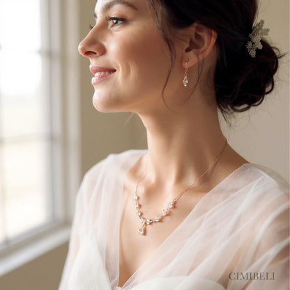 Parure de bijoux ensemble mariée "Judée"