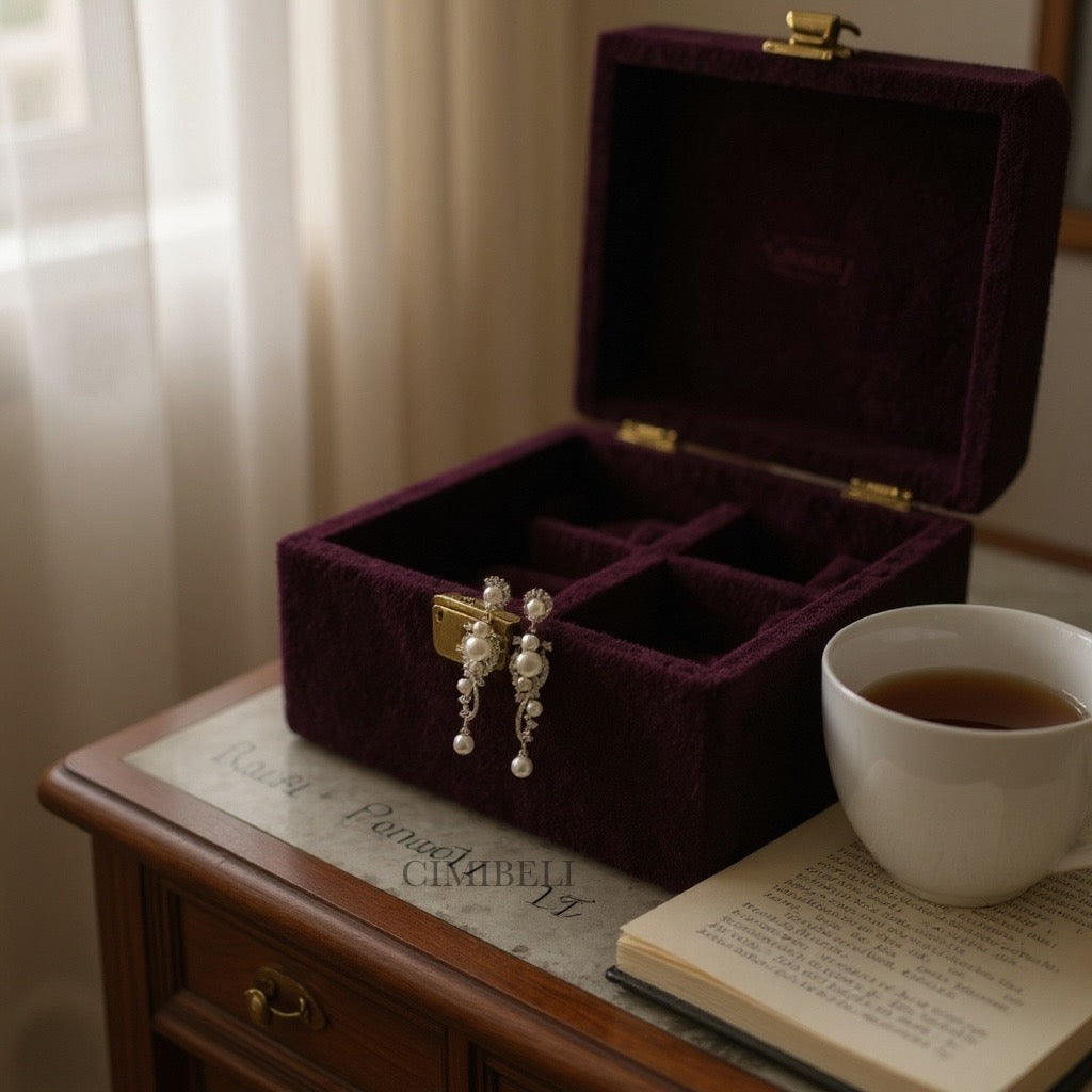 Boucles d’oreilles mariage perles "Cherry"