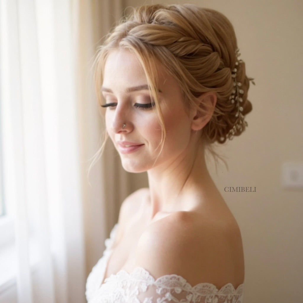 Vigne cheveux mariage opal"Hetre"