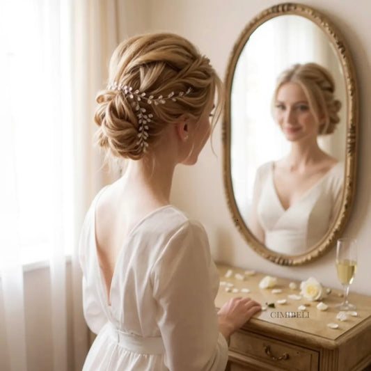 Vigne cheveux mariage opal"Hetre"