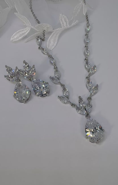 Parure bijoux mariage ensembles en argent "Tina"